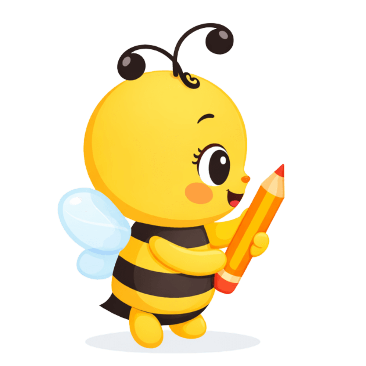 Mel, a abelha mascote, acenando