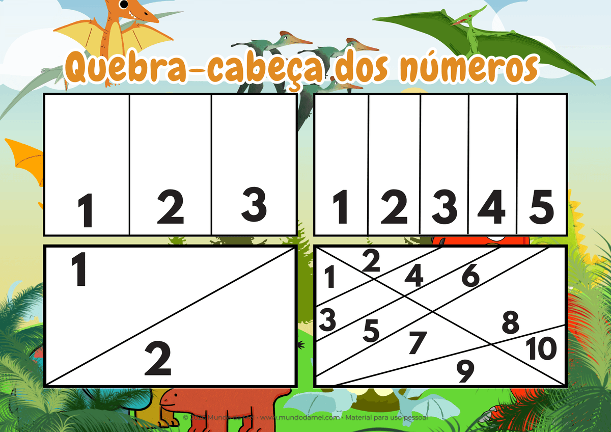 Atividade Quebra-cabecas do Kit Dinossauros